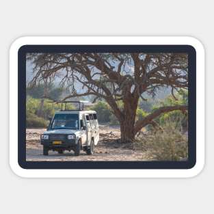 Namibia. Safari Vehicle under the Tree. Sticker